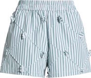 MAUDE CLUB Porter Stripe Quilted Shorts