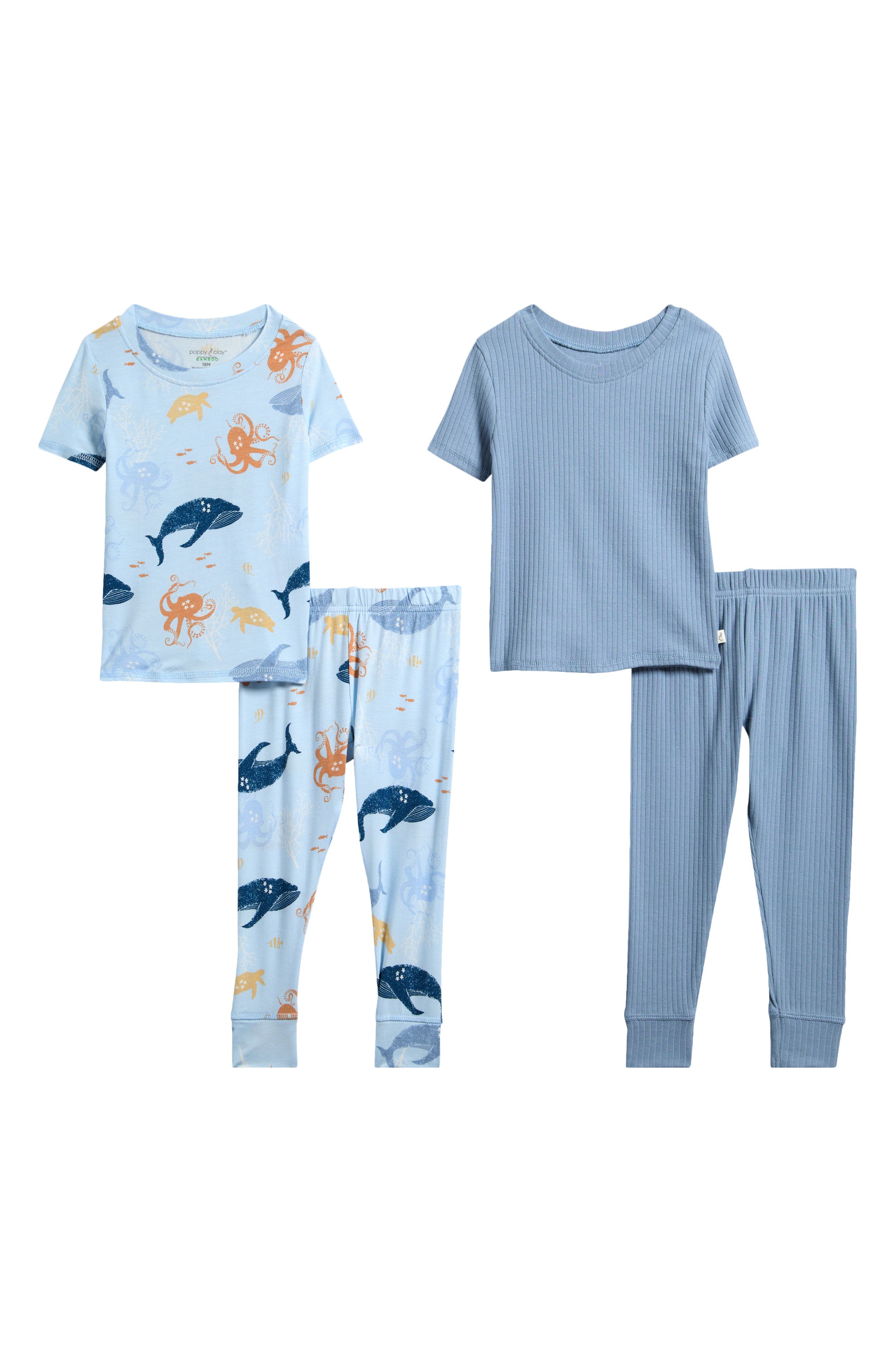 Poppy & Clay Assorted 2-Pack Print Fitted Two-Piece Pajamas
