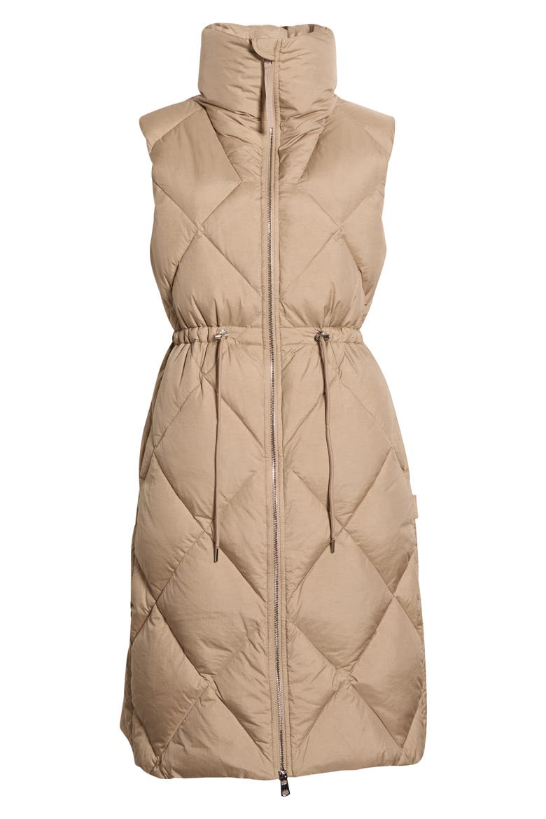 Navine Quilted Longline Down Vest, Alternate, color, PORTABELLA METALLIC