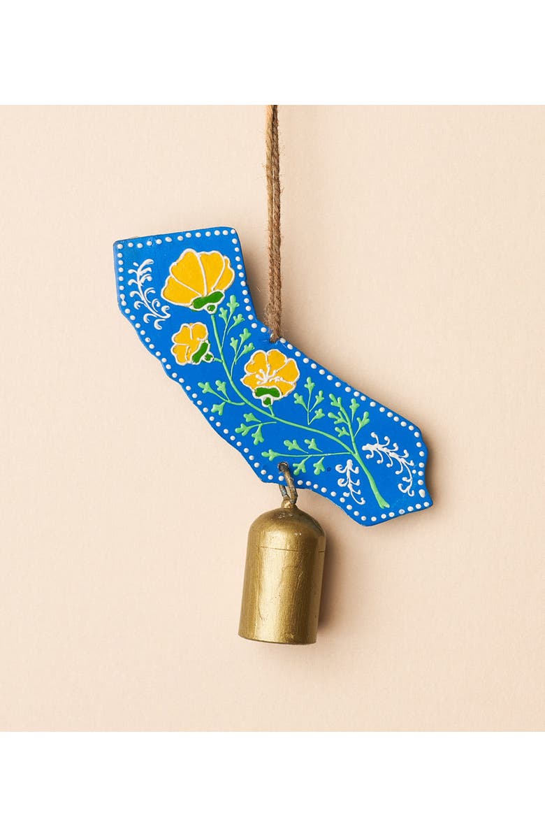 Matr Boomie California Poppy Wind Chime - Hand-painted State Flower, Alternate, color, Brown