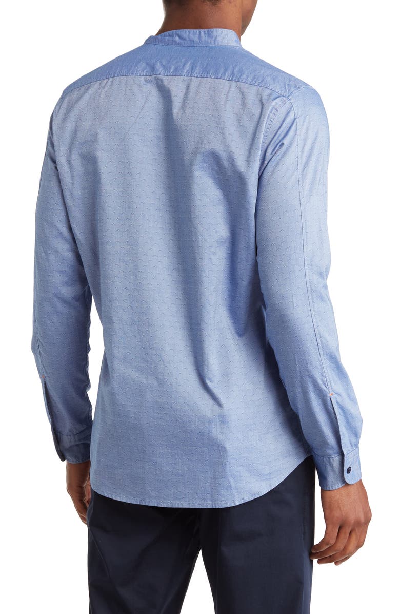 BOSS Hugo Boss Race Mandarin Collar Arrow Print Dress Shirt, Alternate, color, 