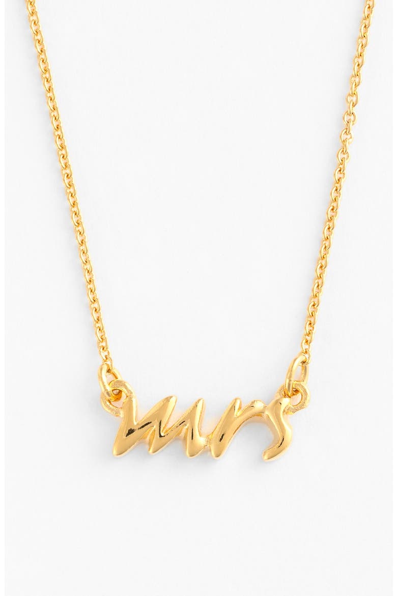 'say yes - mrs' necklace, Main, color, GOLD