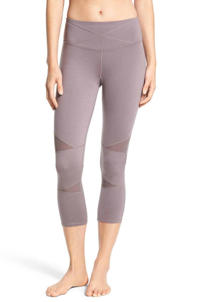 Yummie Mesh Inset Capris, Main, color, 