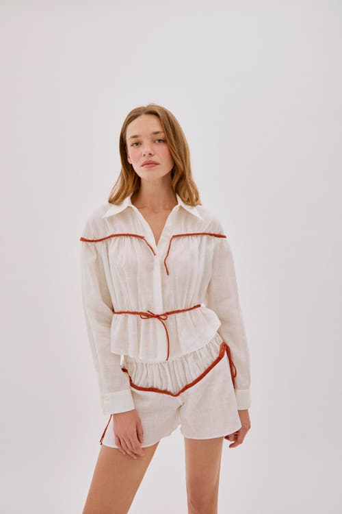 Labeca London Colette Linen Tie Shorts In Sand