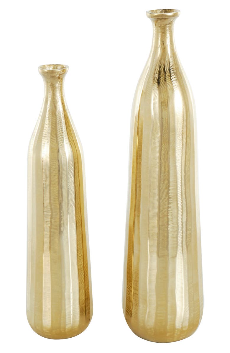 VIVIAN LUNE HOME Golden Set of 2 Vase Set, Alternate, color, Gold