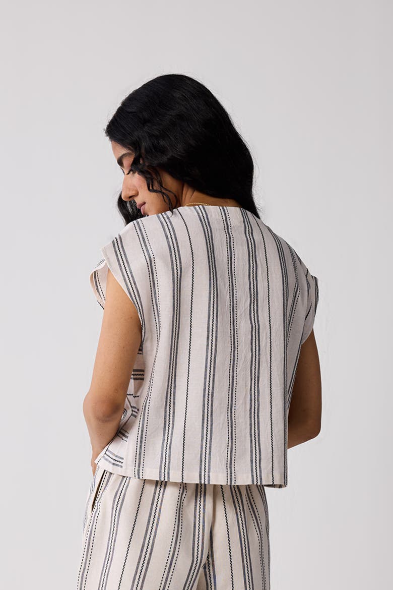 Relaxed V-Neck Top, Alternate, color, Off-White
