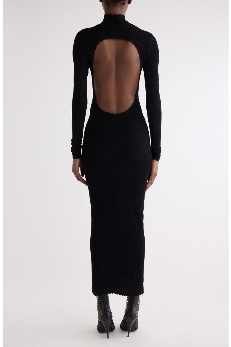 Long Sleeve Open Back Body-Con Sweater Dress, Alternate, color, BLACK