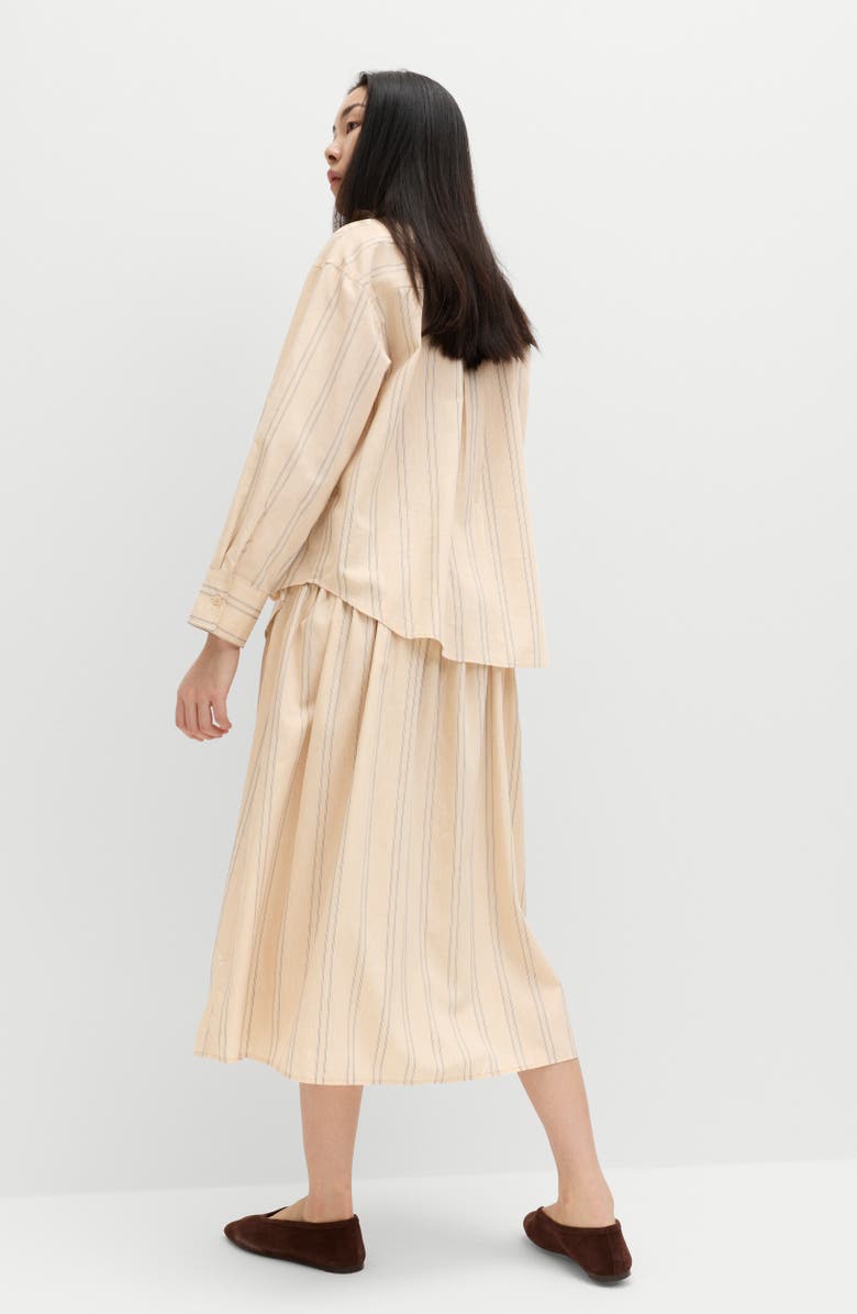 M&S Stripe Midi Skirt, Alternate, color, Natural Multi