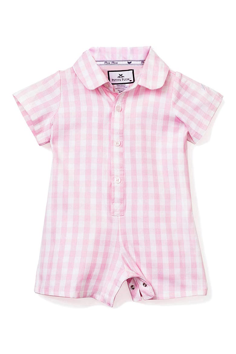 Pink Gingham Summer Romper, Main, color, PINK