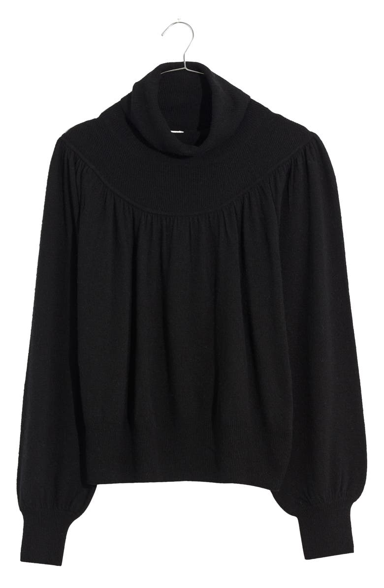 Madewell Shirred Balloon Sleeve Turtleneck Sweater, Main, color, 