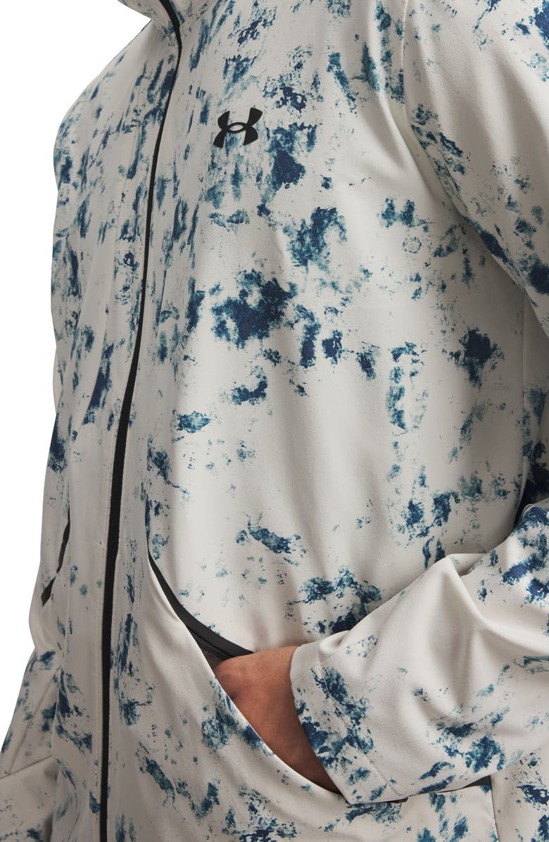 Under Armour UA Unstoppable Printed Woven Full Zip Hoodie, Alternate, color, Summit White