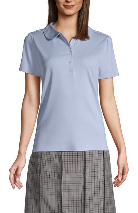 School Uniform  Short Sleeve Peter Pan Collar Polo Shirt