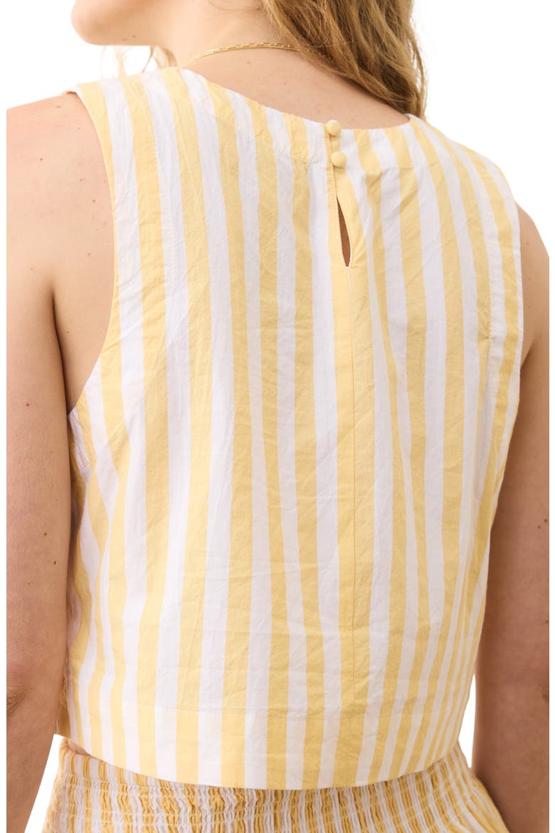 Quinn Stripe Sleeveless Pima Cotton Crop Top, Alternate, color, MARIGOLD STRIPE