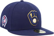 New Era Men's New Era Navy Milwaukee Brewers 9/11 Memorial Side Patch 59FIFTY Fitted Hat