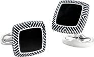 Link Up Onyx Soft Square Cufflinks