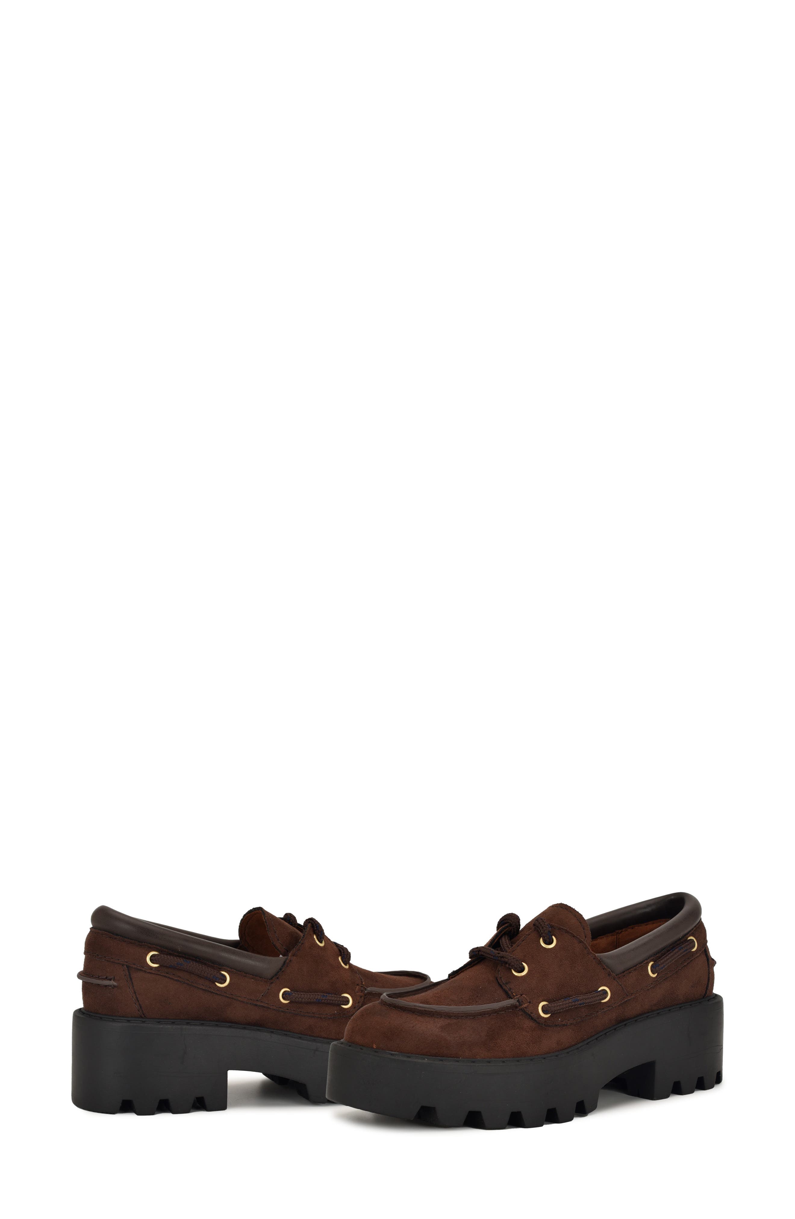 Nine West Kerisa Lug Sole Loafer, Alternate, color, Dark Brown 200