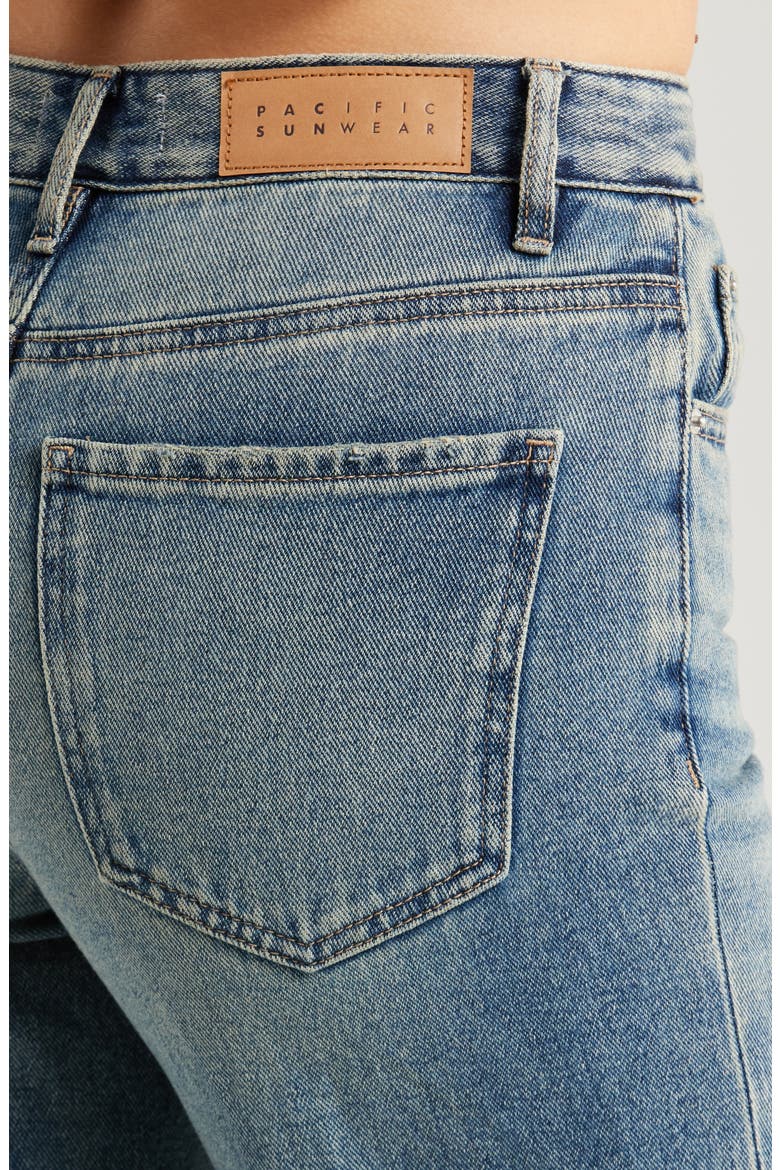 Grace High Waist Girlfriend Jeans, Alternate, color, MED WASH