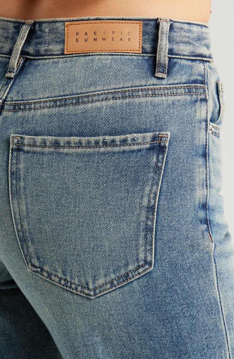 PacSun Grace High Waist Girlfriend Jeans, Alternate, color, Med Wash