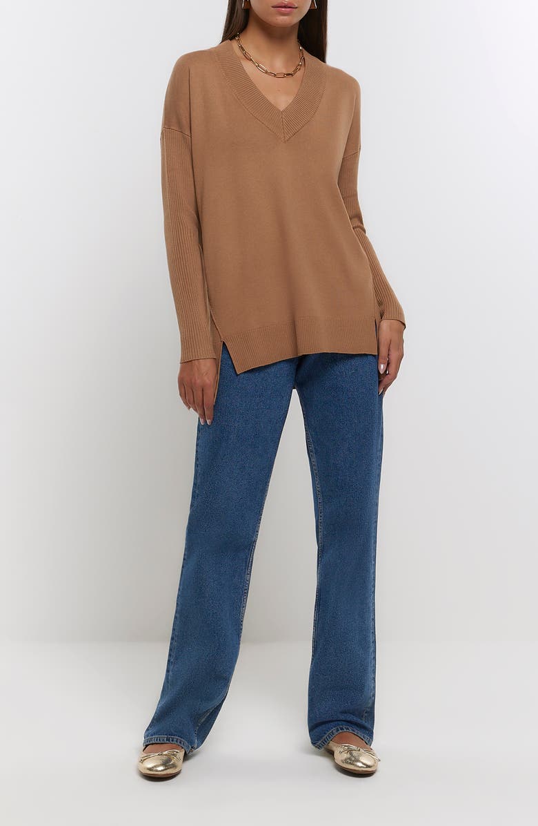 River Island V-Neck Sweater, Alternate, color, 