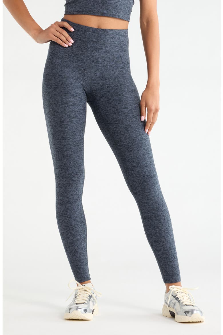 Renew Mélange High Waist Leggings, Main, color, NAVY ARMADA MELANGE