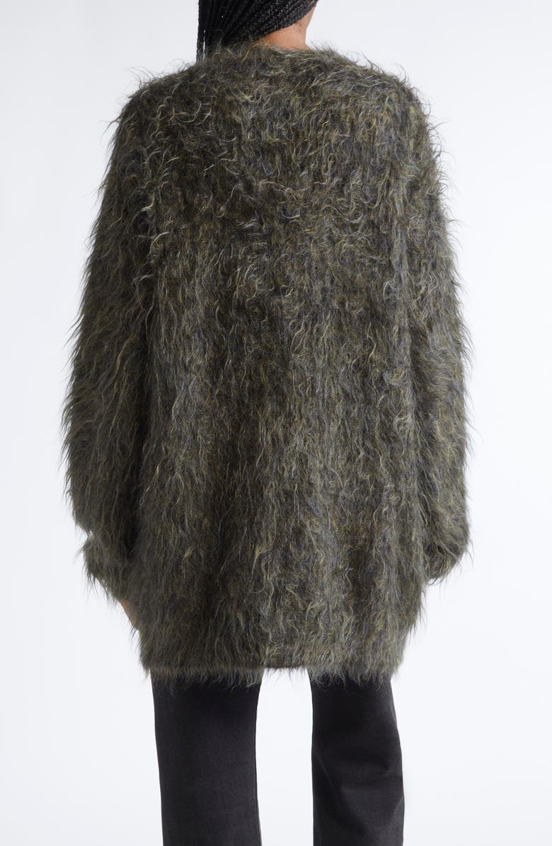 R13 Oversize Kid Mohair Blend Boyfriend Cardigan, Alternate, color, Heather Olive Green