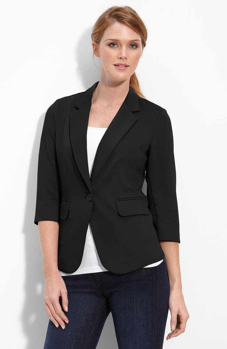 Olivia Moon Three Quarter Sleeve Knit Blazer, Main, color, 