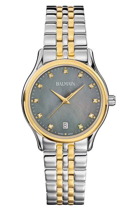 Beleganza Diamond & Mother-of-Pearl Bracelet Watch, 32mm