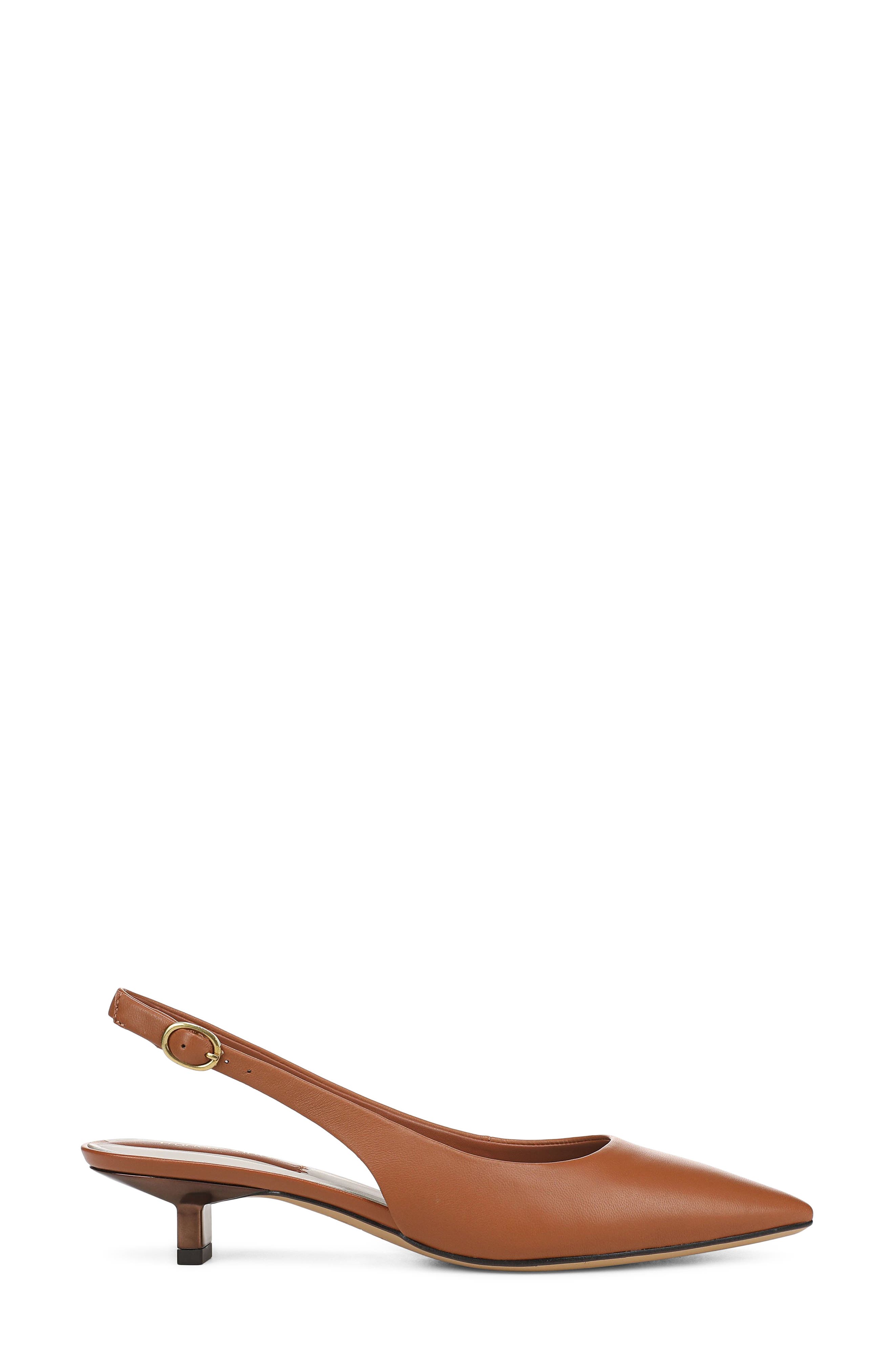 Pura Slingback Pointed Toe Kitten Heel Pump, Alternate, color, COGNAC