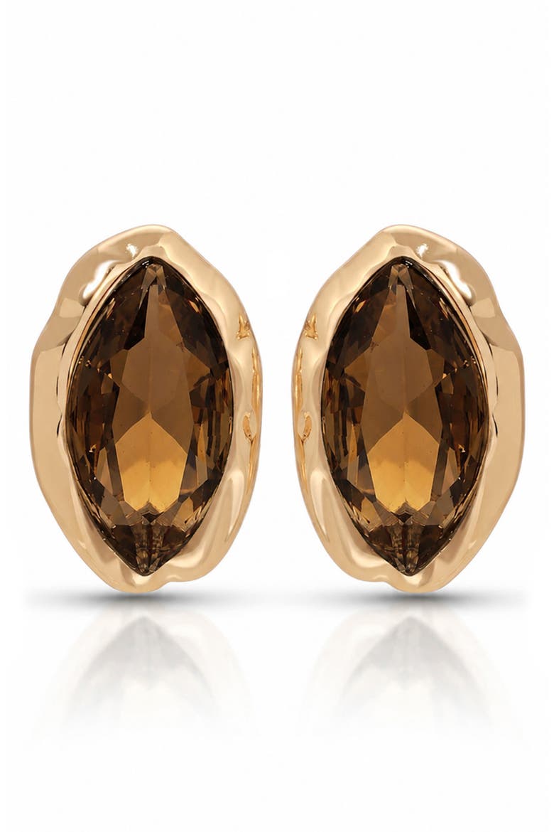 Crystal Luxe Mini Stud Earrings, Alternate, color, SMOKEY QUARTZ