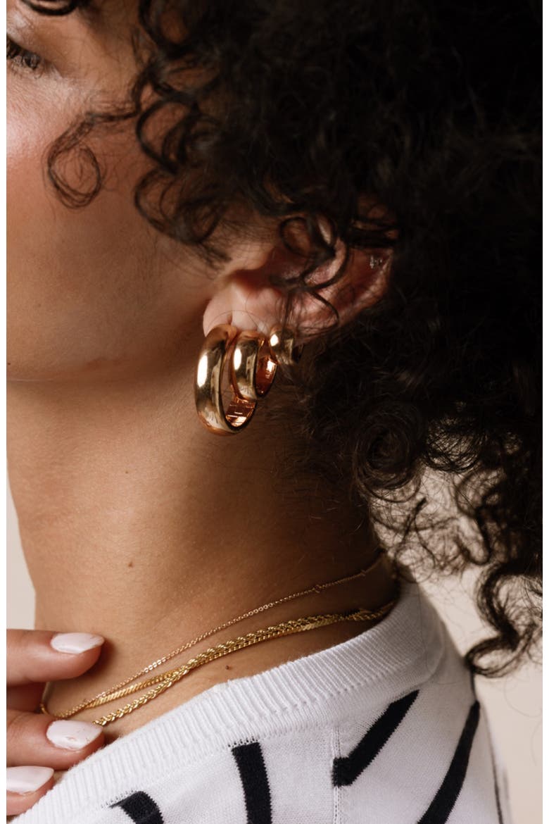 Sol Hoop Earrings, Alternate, color, RHODIUM PLATED