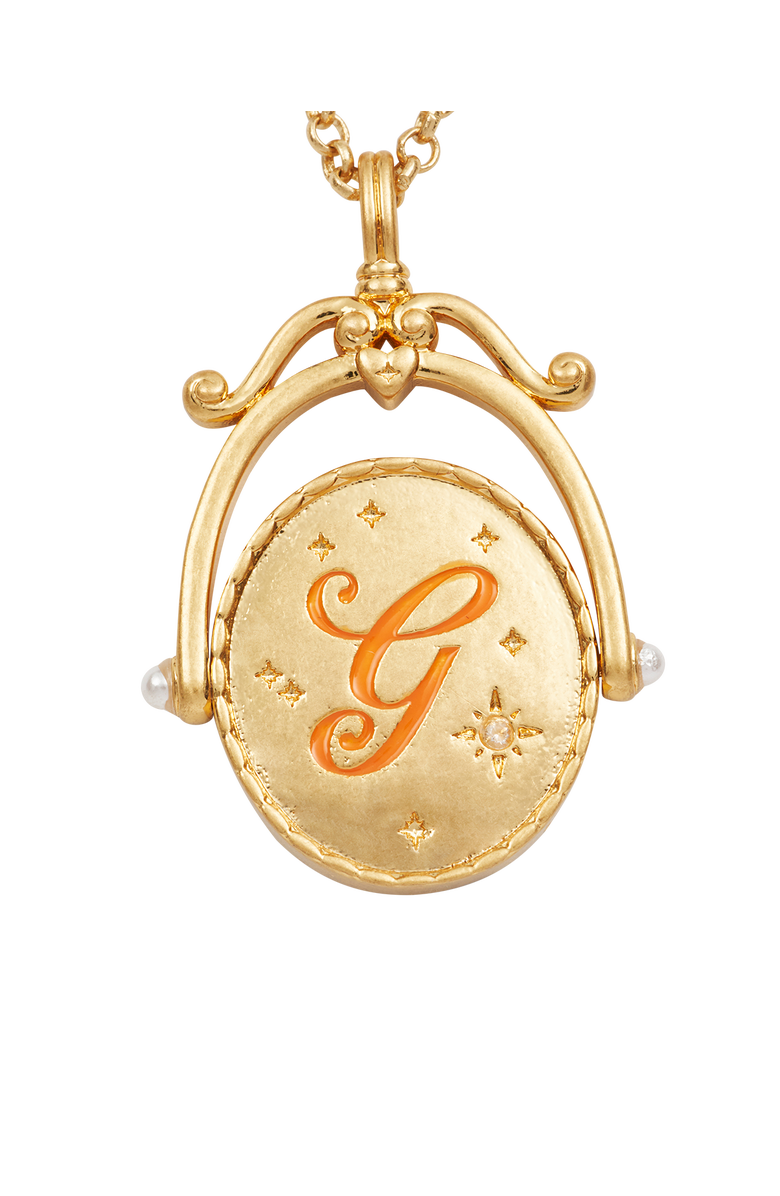 Fable England G Initial Gerbera Gold Spinner Chain Necklace, Alternate, color, Gold