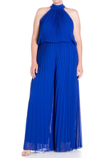 MEGHAN LA MEGHAN LA WILD ORCHID PLEAT JUMPSUIT
