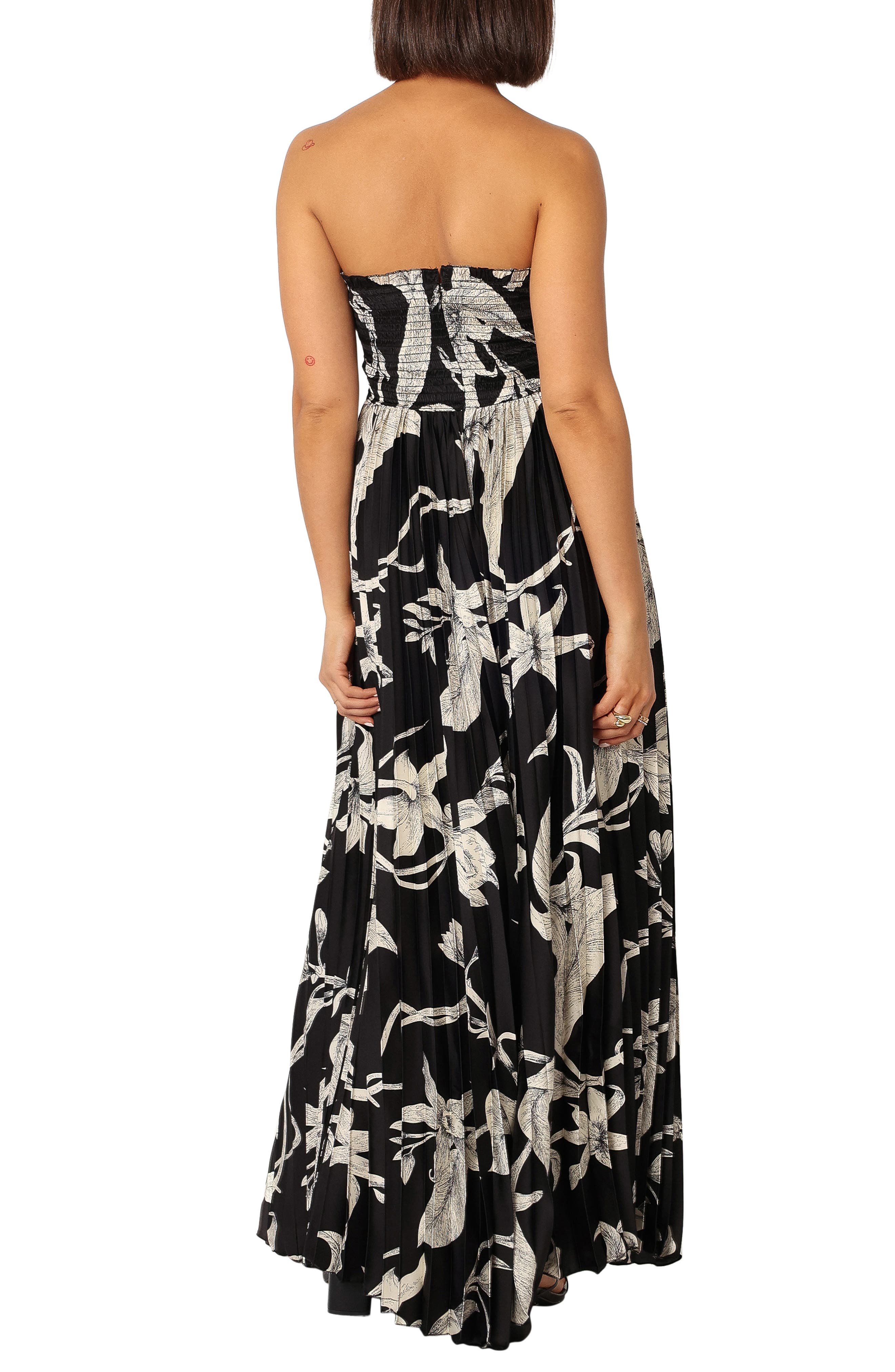 angelique floral cutout metallic strapless maxi dress Petal and Pup Women's Angelique Strapless Maxi Dress