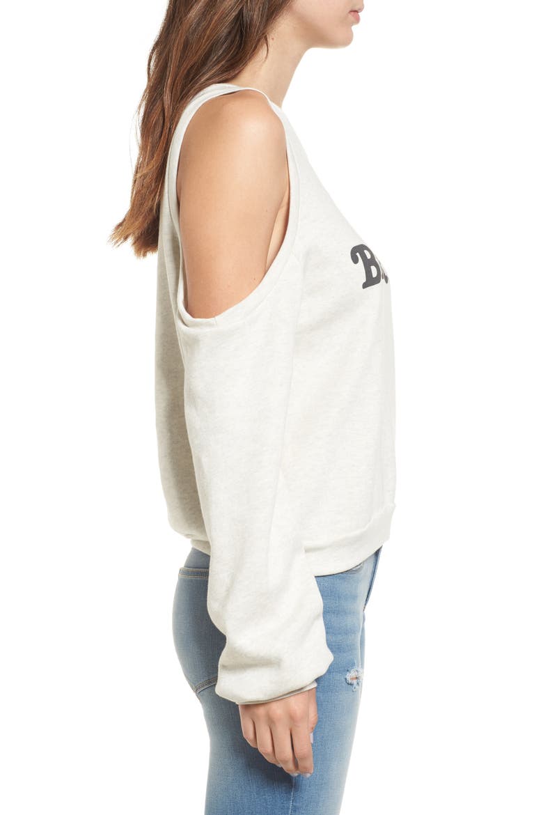The Brunette Cold Shoulder Sweatshirt, Alternate, color, OATMEAL