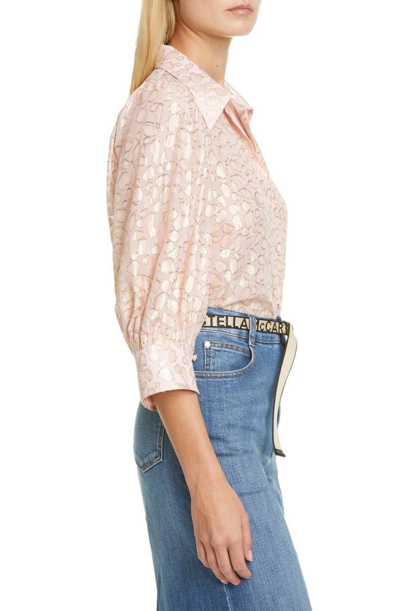 Stella McCartney Reese Metallic Fil Coupé Dot Shirt, Alternate, color, 