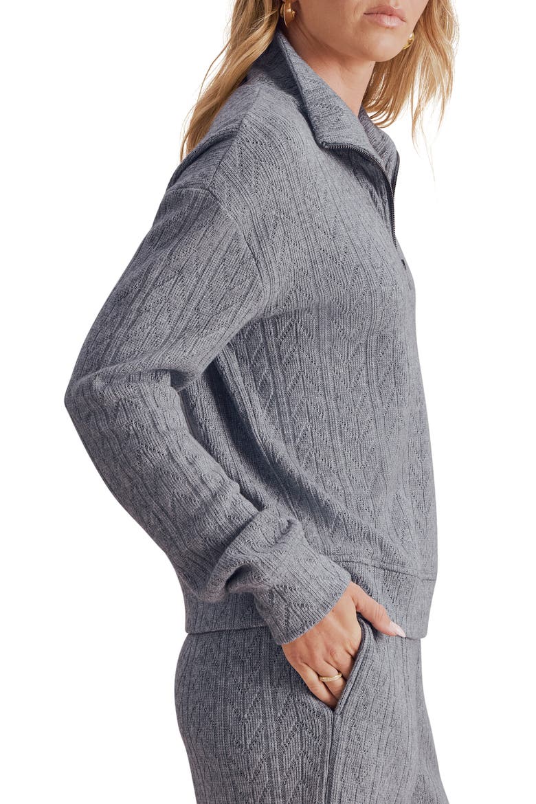 Sweatersoft Quarter Zip Pullover, Alternate, color, DARK NAVY BLUE HEATHER