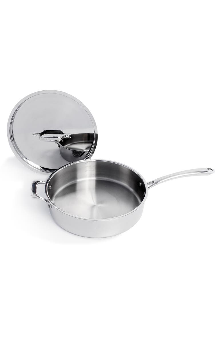 BergHOFF Professional Stainless Steel 10/18 Tri-Ply 5.2 Qt Saute Pan and SS Lid, 11", Alternate, color, 