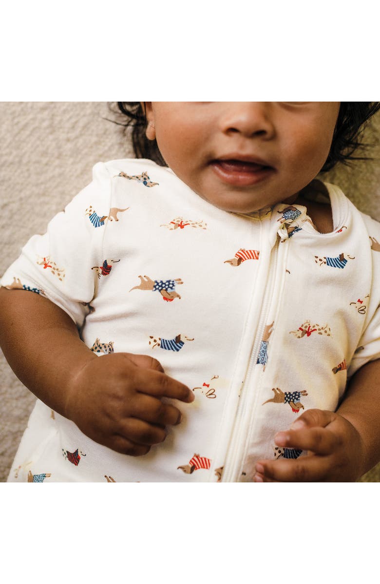 Kynd Baby Day or Night Short Sleeve Romper, Alternate, color, Dachshund