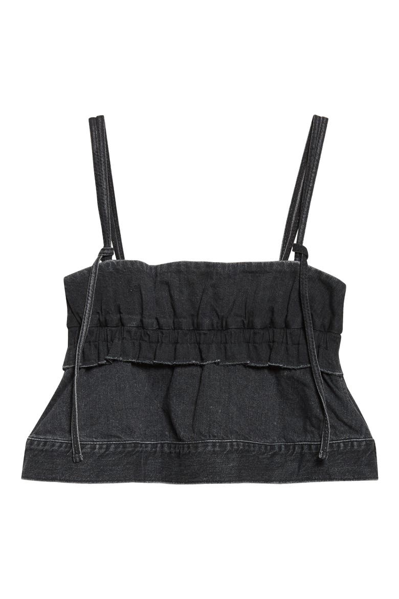 Crop Denim Camisole, Alternate, color, BLACK