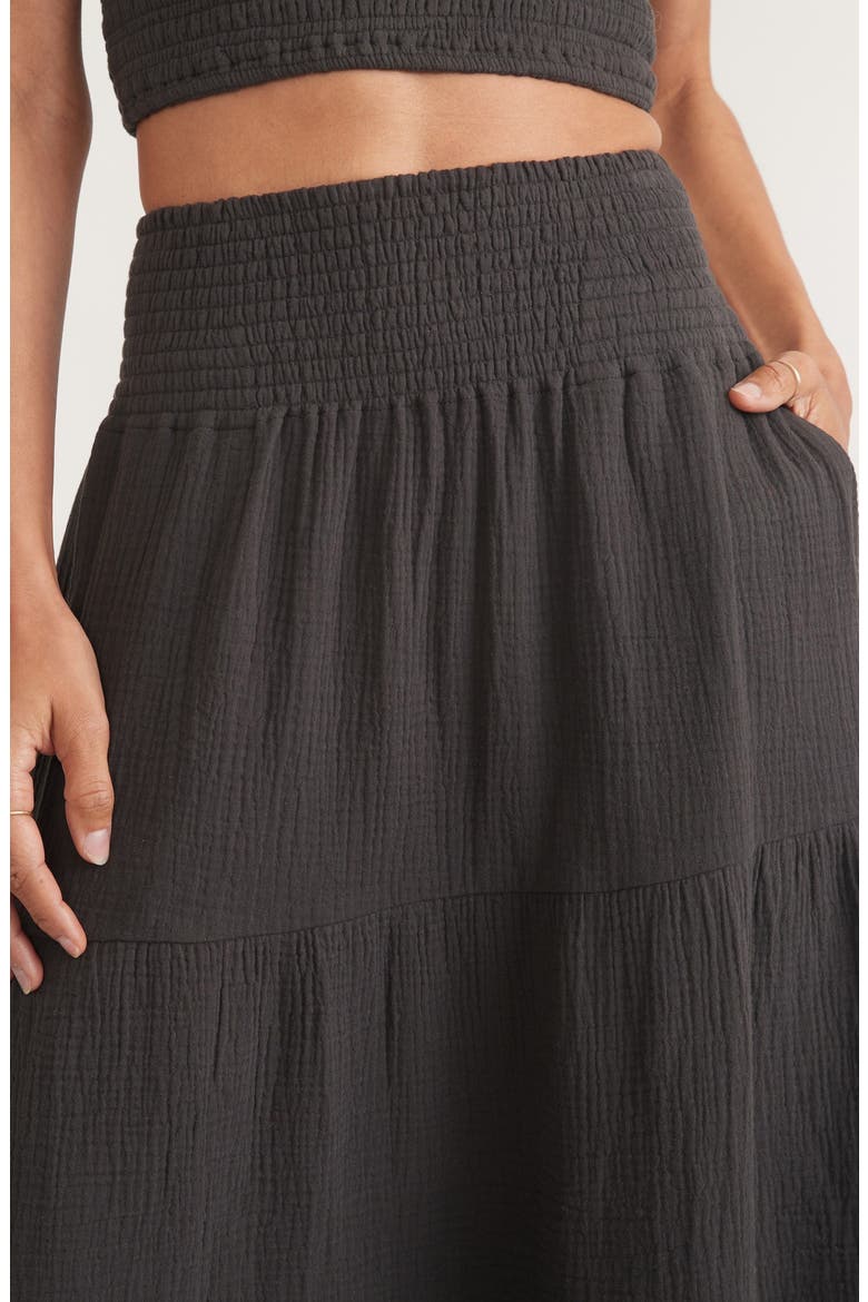 Corinne Double Cloth Maxi Skirt, Alternate, color, BLACK