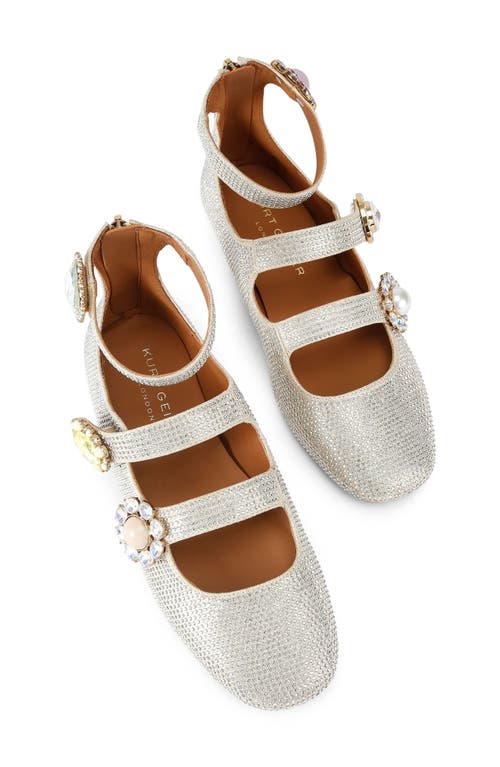 Kurt Geiger London Ankle Strap Ballet Flat In Neutral