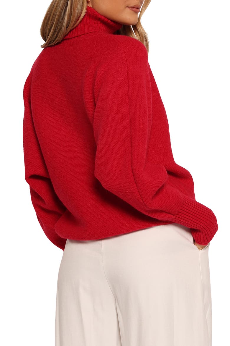 Merry Appliqué Turtleneck Sweater, Alternate, color, RED/ WHITE