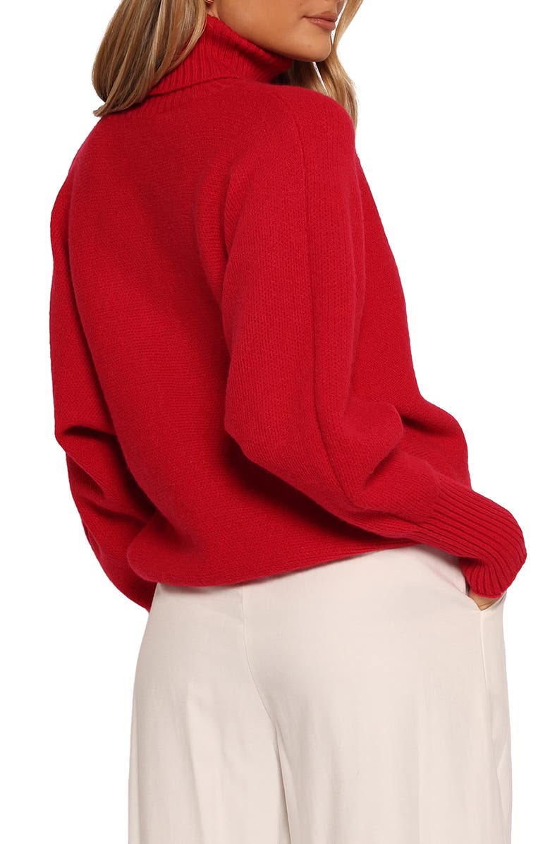 Petal & Pup Merry Appliqué Turtleneck Sweater, Alternate, color, Red/ White