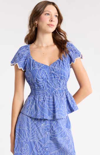 Short Sleeve Smocked Waist Top
