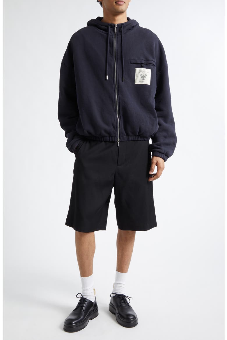 Le Hoodie Torneo Logo Patch Cotton Zip Hoodie, Alternate, color, ROSEMARY LABEL DARK NAVY