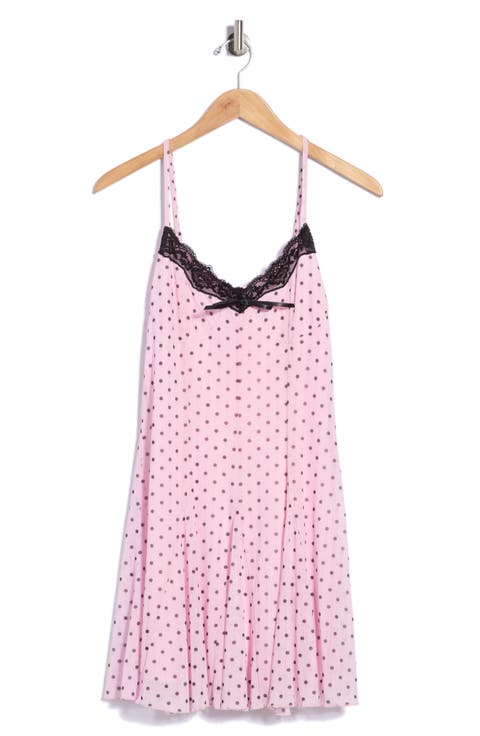 Lace Trim Polka Dot Slipdress