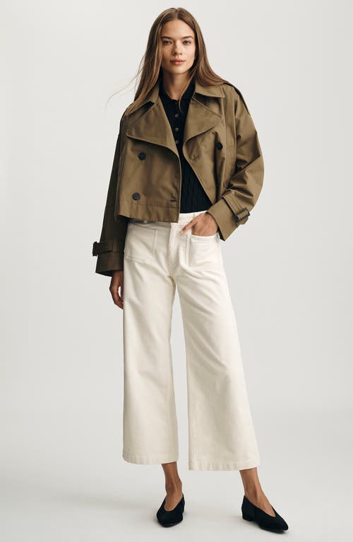 Mavi Jeans Military Double Breasted Crop Jacket In Brown