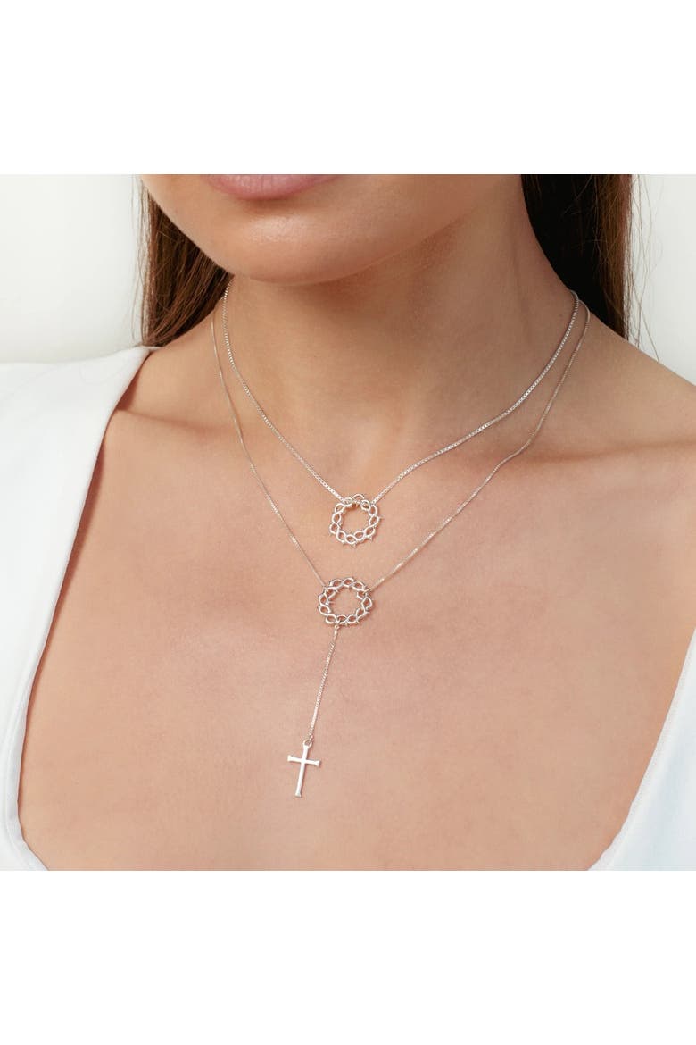 Crown Of Thorns Y Necklace, Alternate, color, 18k Gold Plated