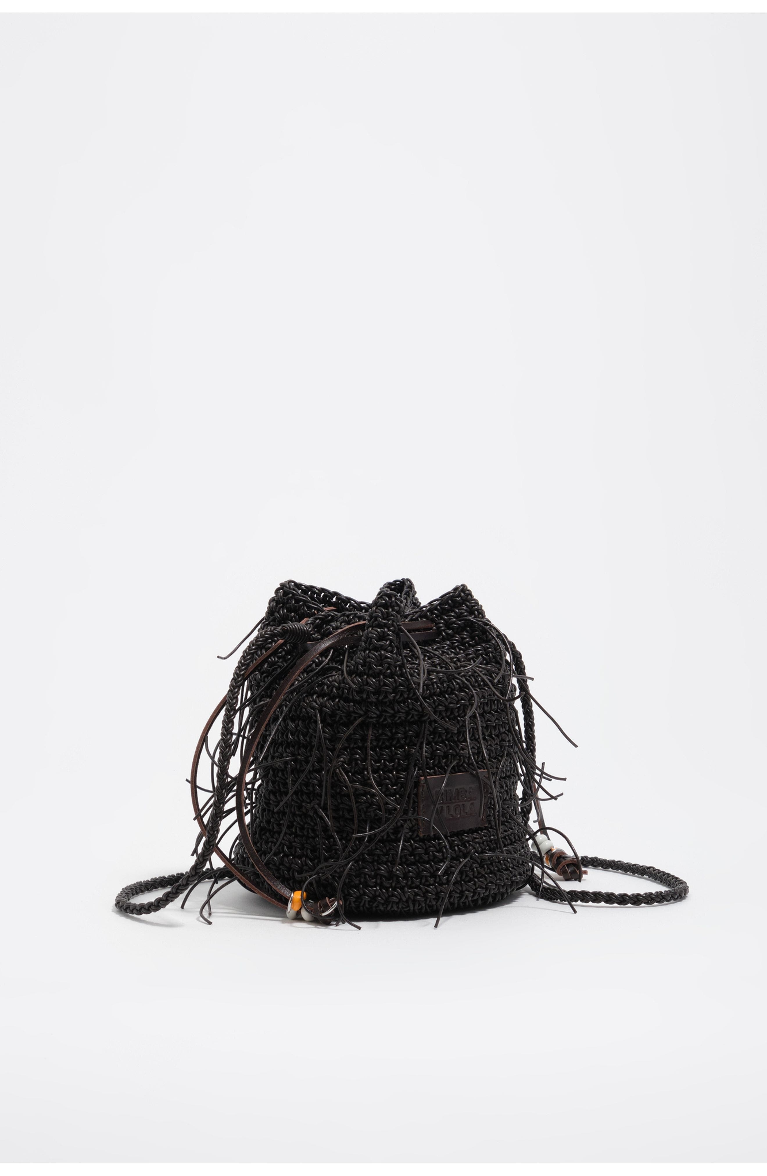 Bimba y Lola Plaited Mini Bag, Main, color, Dark Chocolate