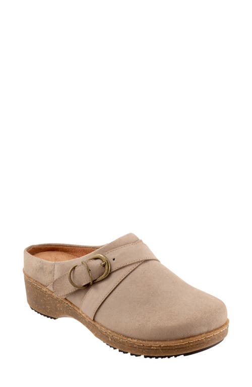 SoftWalk® Asmara Platform Mule in Taupe Suede 